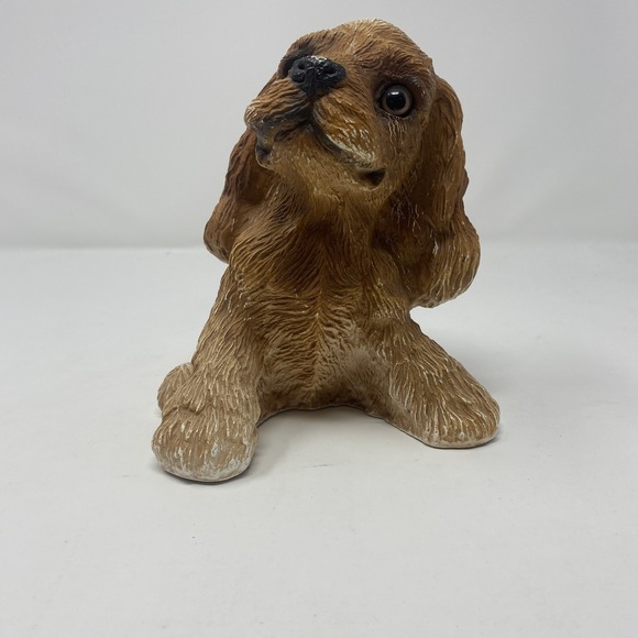 Other - Cocker Spaniel Dog Figurine Statue Collectible Brown Tan Sitting Puppy Decor